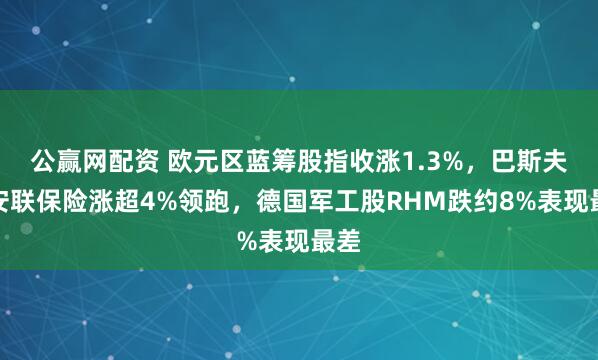 公赢网配资 欧元区蓝筹股指收涨1.3%，巴斯夫和安联保险涨超4%领跑，德国军工股RHM跌约8%表现最差